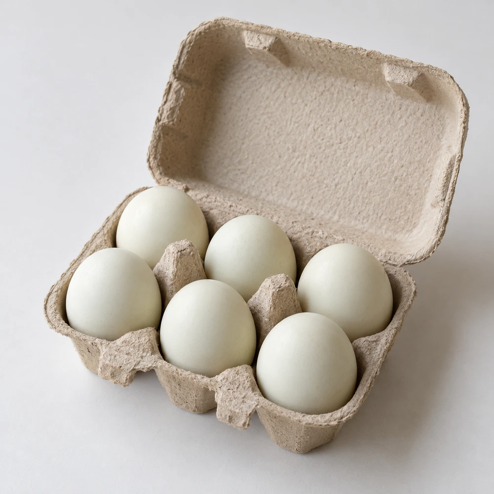 Six duck eggs
