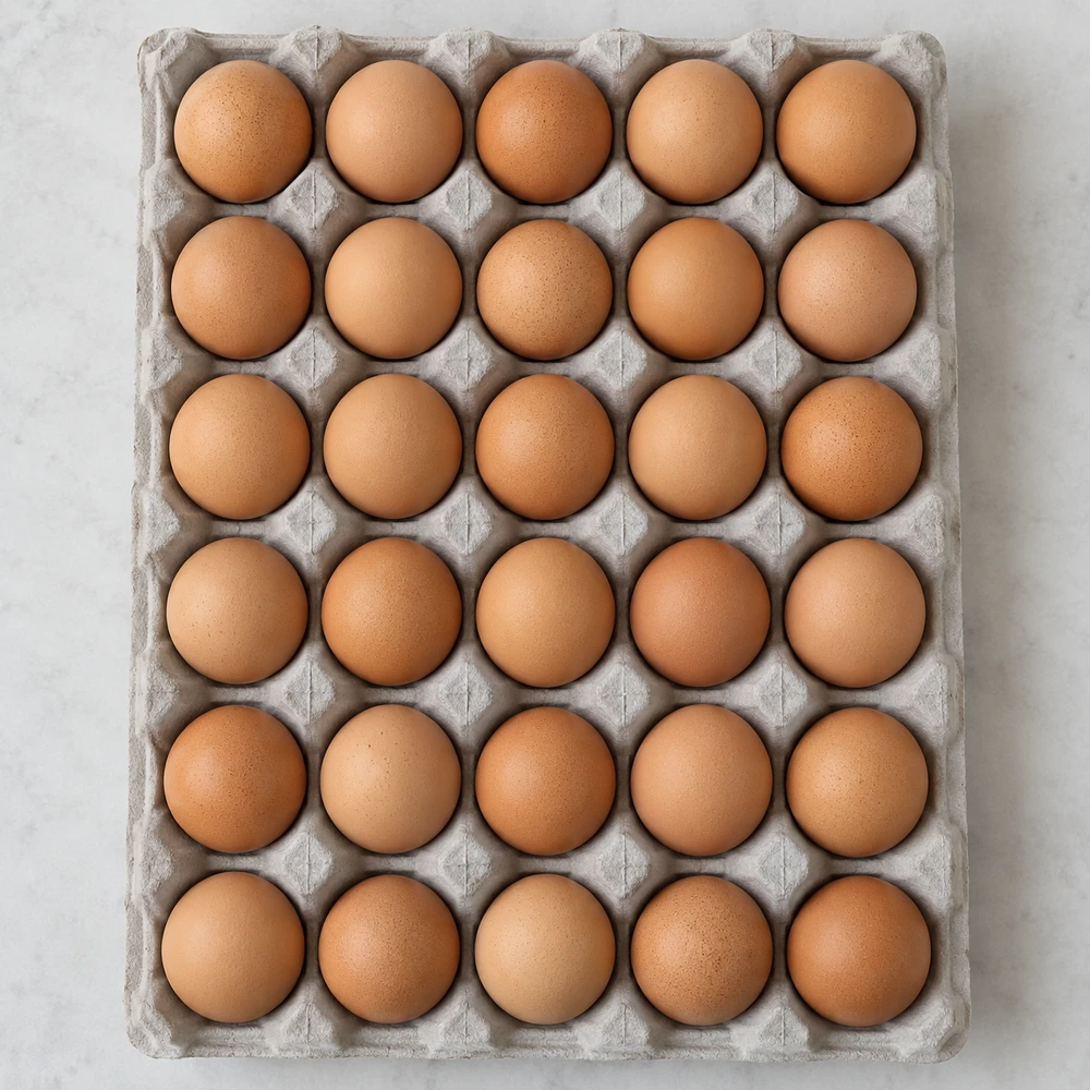 Thirty medium hen eggs