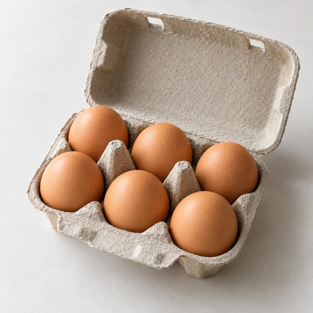 Six extra-large hen eggs